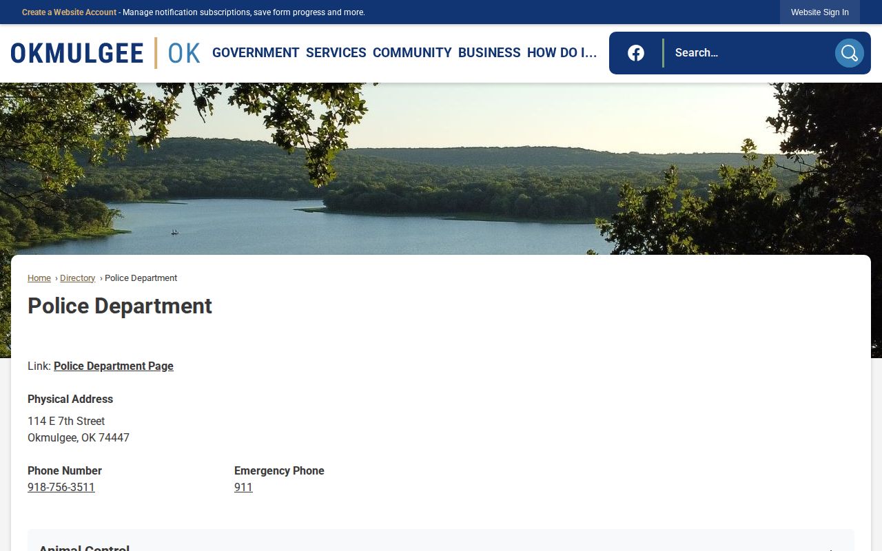 Okmulgee Police Department arrest record directory listing